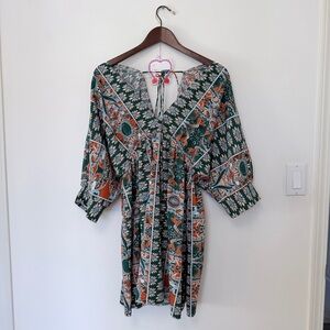 Bohemian Green and Orange Women's Tunic